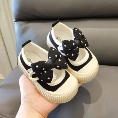 Girls' Black Bow Shoes